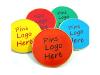 Pins with logo print