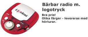 Bärbar radio med logotryck