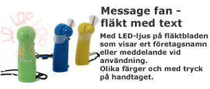 Message fan - fläkt med text
