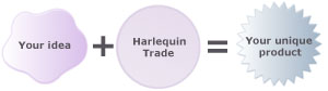 Your idea + Harlequin Trade = Your unique product