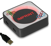 Platt USB-hub med magnet för gem